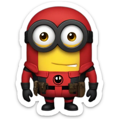 deadpool emoji but it's a minion sticker
