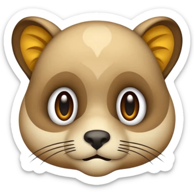 Dead panned face of animal sticker