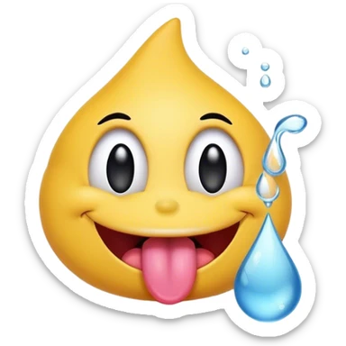 A smiley with a tongue out and a drop on its tongue sticker