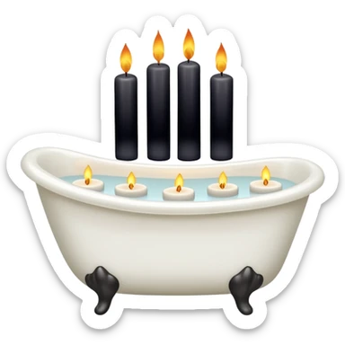 Bath tub with candles around it sticker