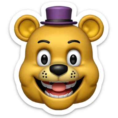 The head of Fredbear of five nights at Freddy sticker