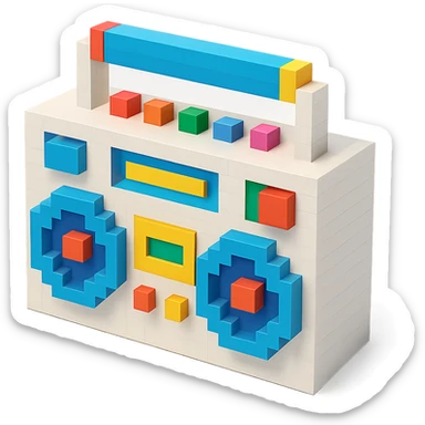 white boombox sticker