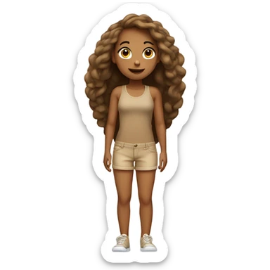 Tan girl posing full body sticker