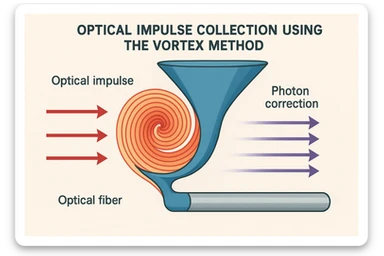  optical impulse collection using the vortex method for photon correction. textbook graphical representation sticker