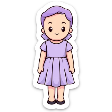very light lavender rosy dress sticker