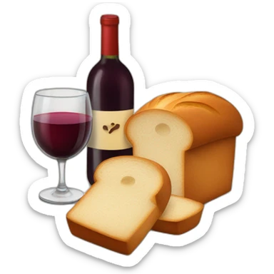 2 Shabbat candles, a cup of red wine and a loaf of bread sticker