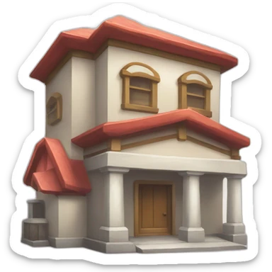 Icon of an auction house from Pokemon, stylistic features from Pokemon should be present and it is clear that auctions are held there sticker