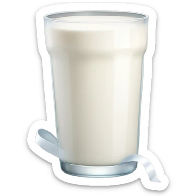 a glass of milk but the glass is tied with white ribbon sticker