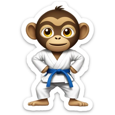 Monkey doing judo sticker