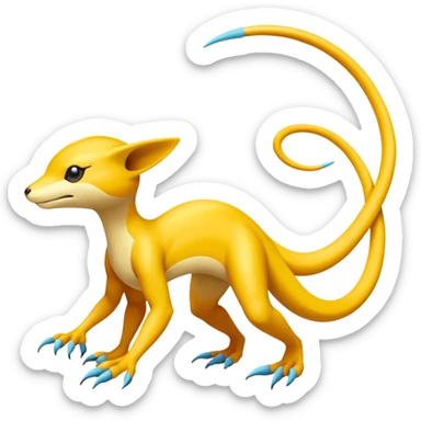  Slim Nimble Long-tailed Whip-fast Flexible Pokémon-Fakémon-Digimon-Creature, (full body) sticker