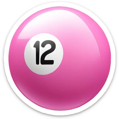 pink billiard ball number 12 sticker