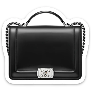 chanel le boy plain white bag sticker
