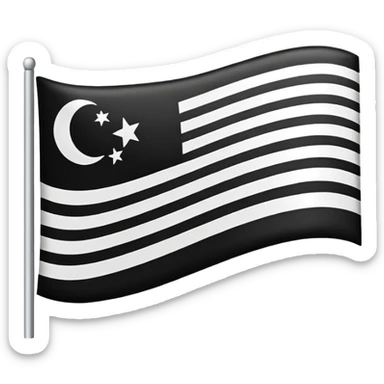 A simple flag with black and white horizontal lines, without any stars sticker
