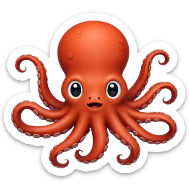 cute little octopus with red sticker