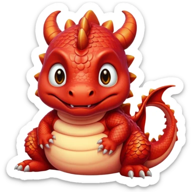 fat baby red dragon sticker