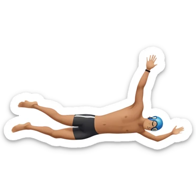 A diver mid-air after jumping off a head diving pool,  Below him, a pool labeled "Confidence". A subtle 5-4-3-2-1 on the diving board shows they took the leap despite fear. sticker