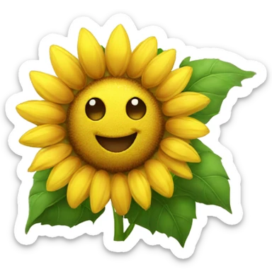 a happy cute funny sunflower sticker