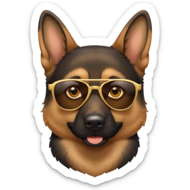 German shepherd wearing cool glasses sticker