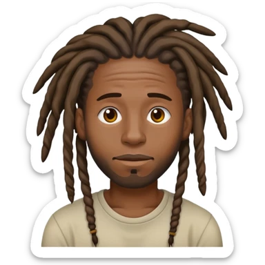 realistic black guy with dreads nodding his head, only show his head sticker