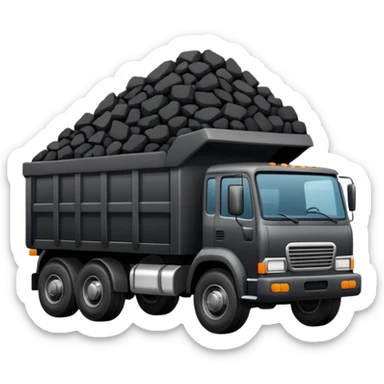 black truck with coal ore sticker