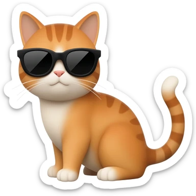 Cat wearing sunglasses sticker