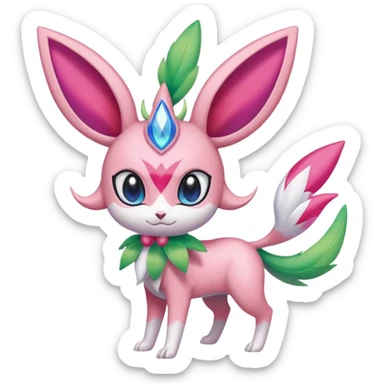 Sylveon-Shaymin-Meloetta-Celebi-Espeon-fusion-animal-Fakémon-creature  sticker