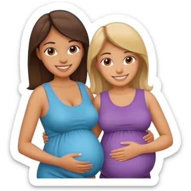 Two besties one pregnant and one not  sticker