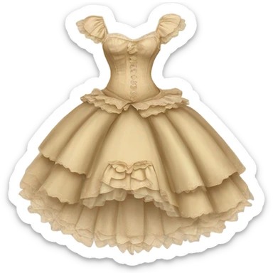 Vintage rococo begie  tutu sticker