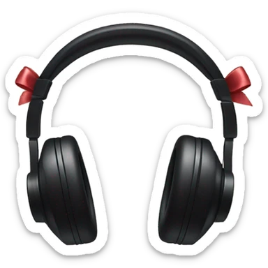 black headphones with bows sticker