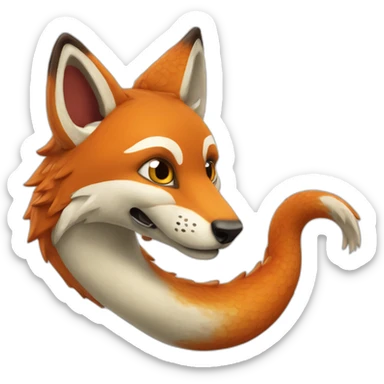 renard entouré d’un serpent sticker