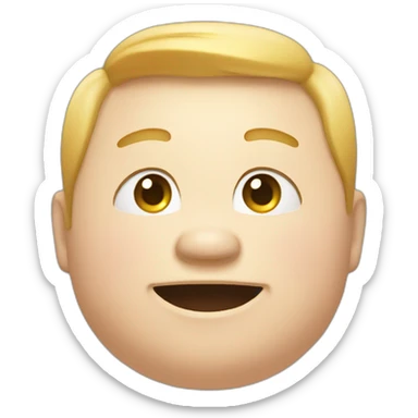 FACE OF YOUNG FAT MAN WITH LIGHT SKIN WITH BIG CHEEKS SMILING AND WINKING EYE sticker