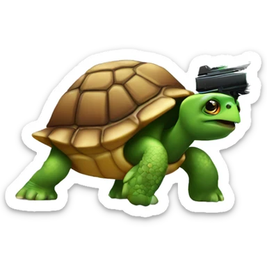 turtle with lasergun sticker
