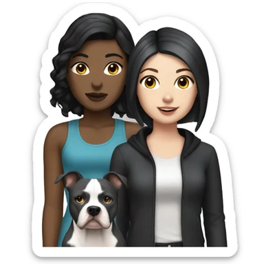 White Girl with black hair with a grey pitbull sticker