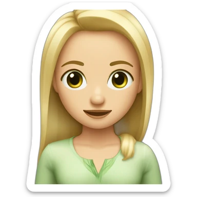 Rubia pelo por arriba de los hombros y liso con los ojos verdes verdes y guapa sticker