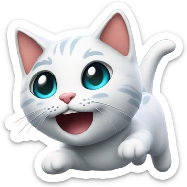 galaxy colored kitty flying through space smiling  sticker