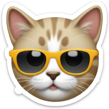 Cat with sunglasses sticker