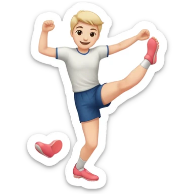 kicking my feet and blushing sticker