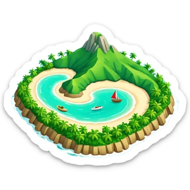 Créer un emoji représentant la Guadeloupe dans sa forme géographique réelle, vue du dessus sticker