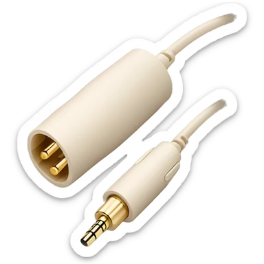 beige stereo adapter mini jack to big jack for headphones  sticker