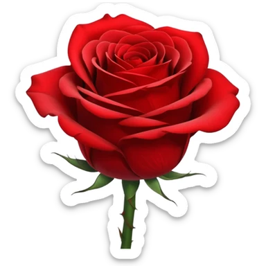 Still life realistic Colorshifting bright red to deep red single rose head sticker