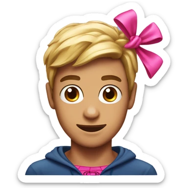 Spiderman with a pink bow on his head sticker