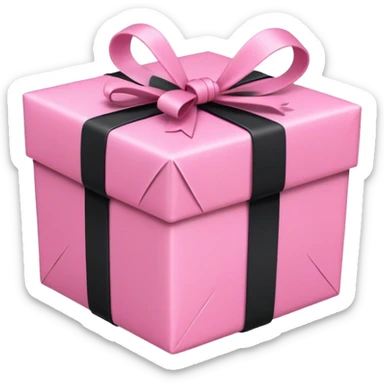 Pink Gift wrapped with black rope sticker