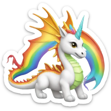 Rainbow dragon on the unicorn sticker