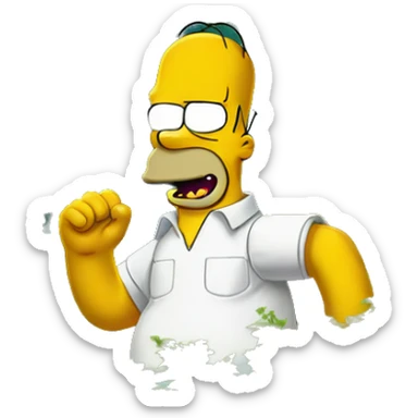 Homer Simpson Backs Into the Bushes sticker