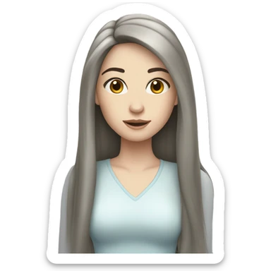 pretty Woman long dark hair pale skin sticker