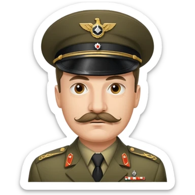 A MAN WITH MUSTACHE HEIL HITLER sticker