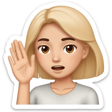 a person slap her face sticker