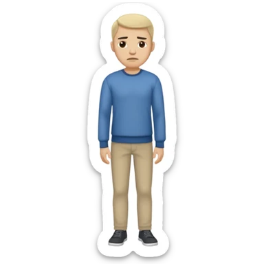 ligth man casual wear disgusted face full body sticker