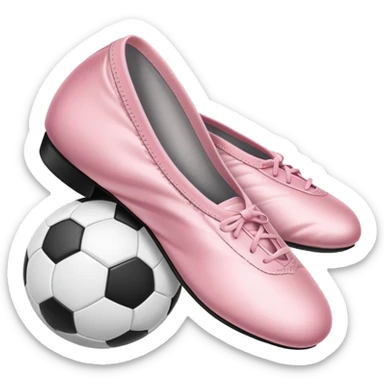 Ballet shoes next to a soccer ball sticker