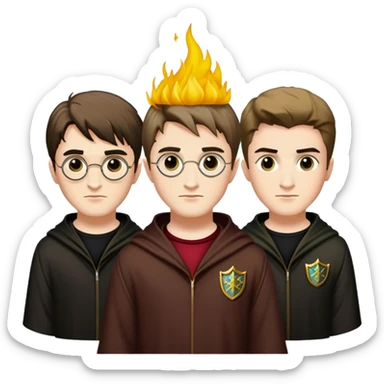 Harry Potter, Cedric Diggory, and Viktor Krum as Triwizard champions sticker
